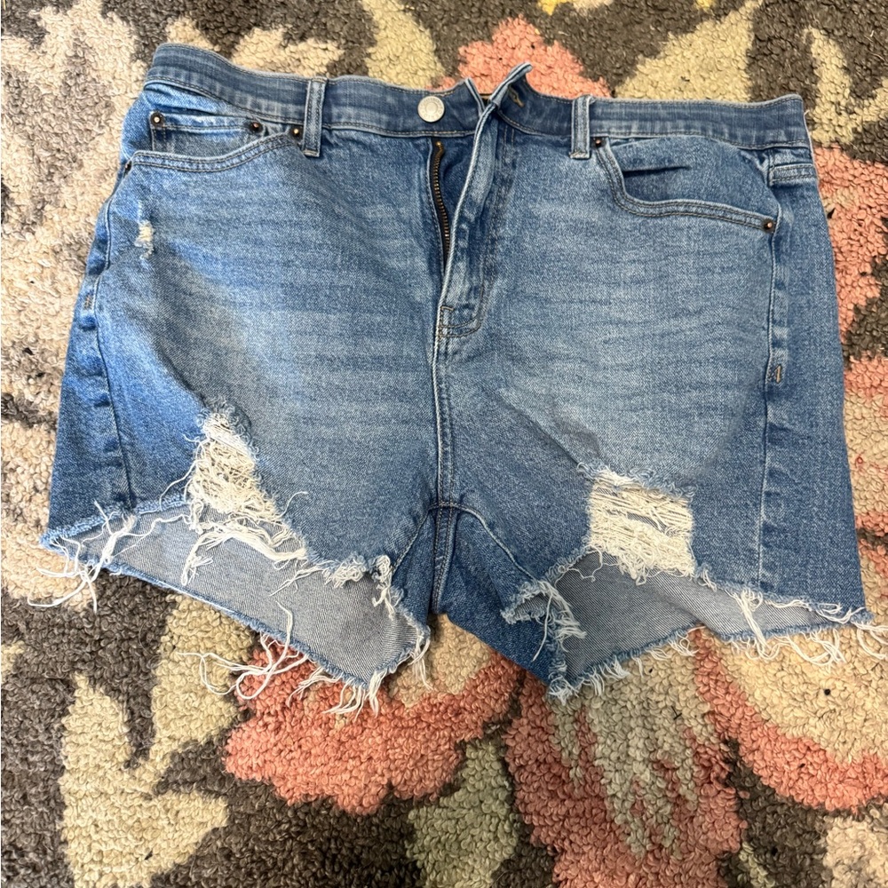 Torrid Blue Distressed Jean Shorts